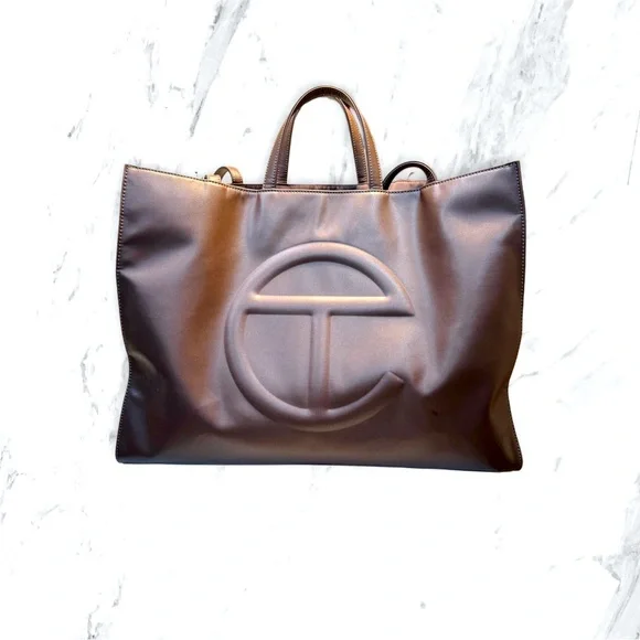 Telfar Chocolate Brown XL Shopping Bag Tote Purse Travel Bag Shopper - Picture 1 of 6